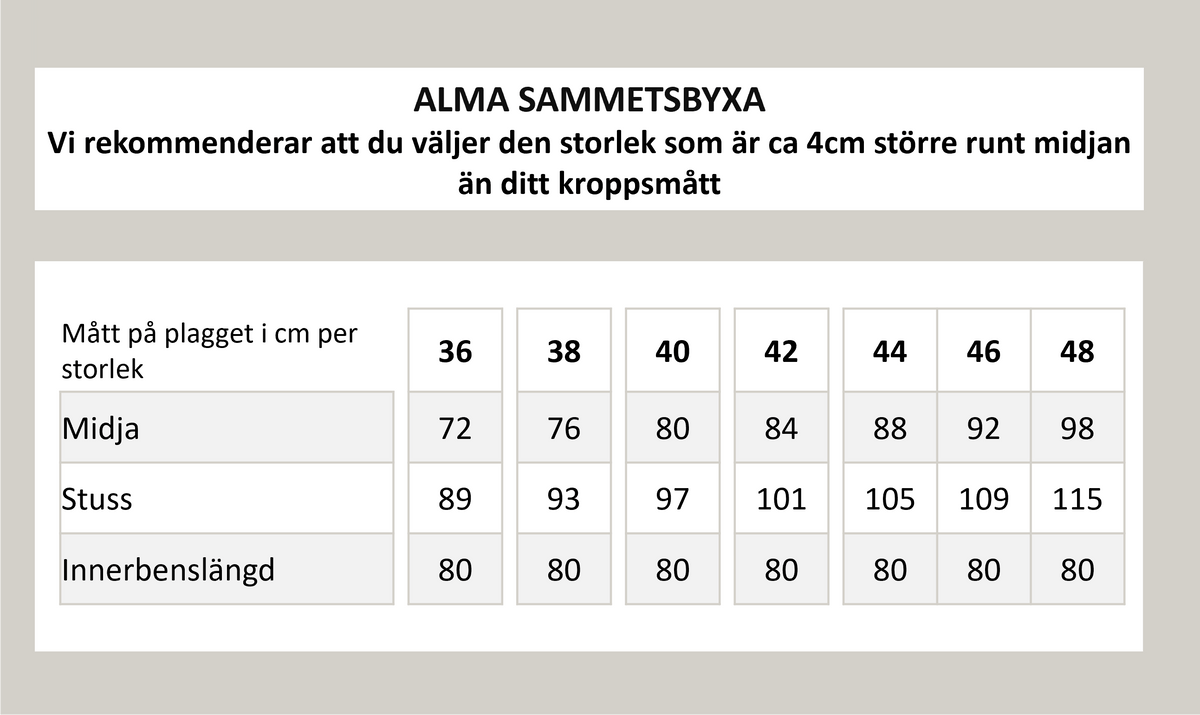 Alma byxa - Plommon sammet