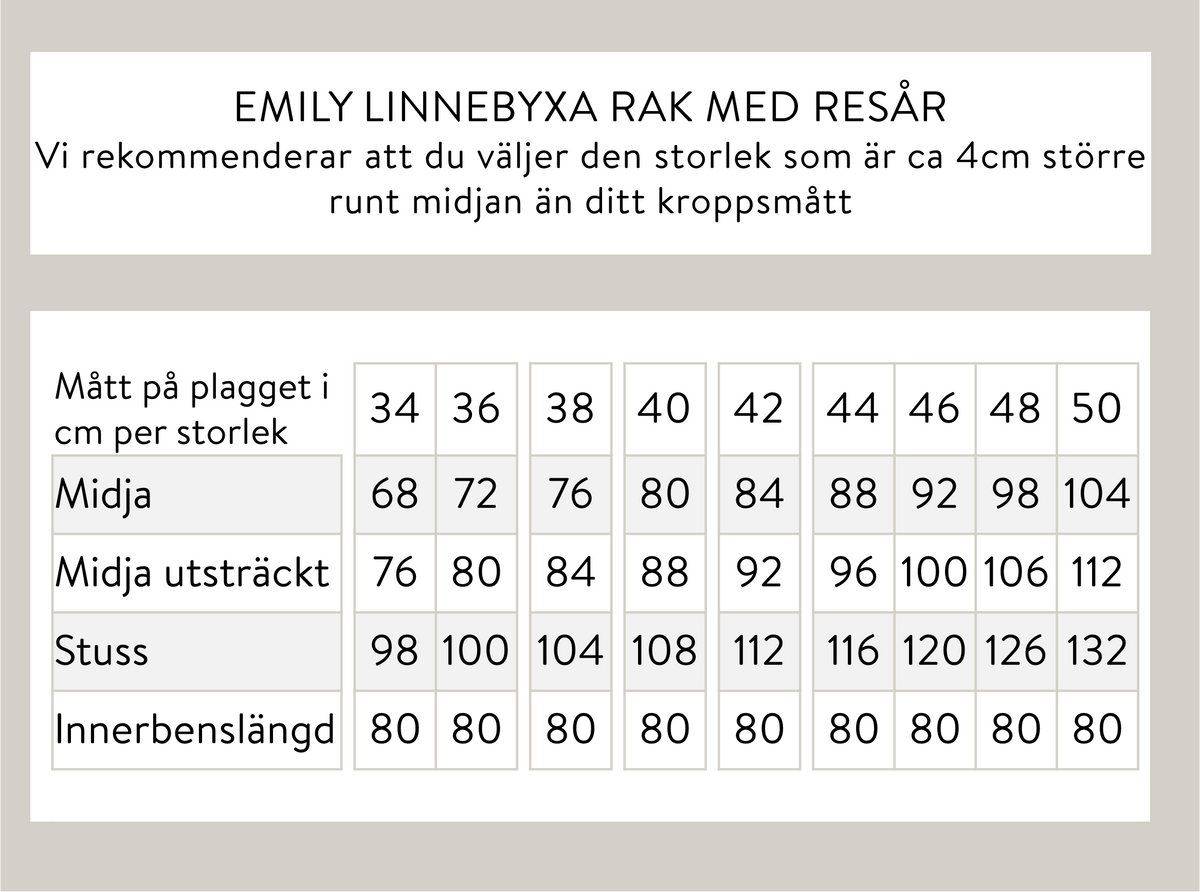 Emily suorat pellavahousut joustavalla vyötäröllä - Musta