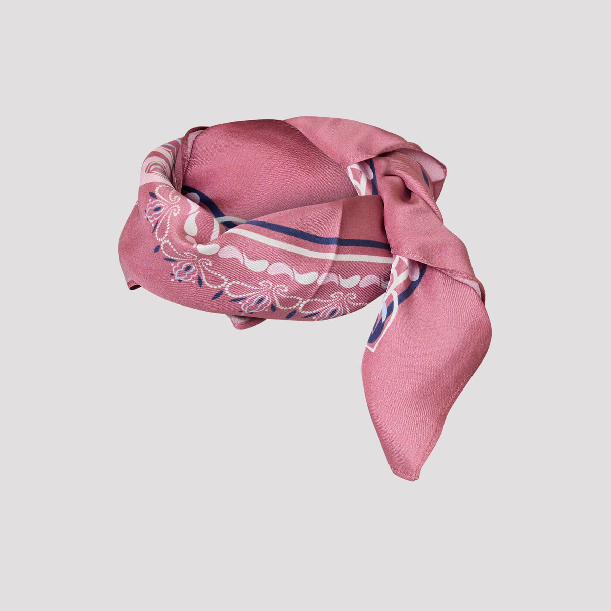 Saga-silkkihuivi - Vaaleanpunainen paisley