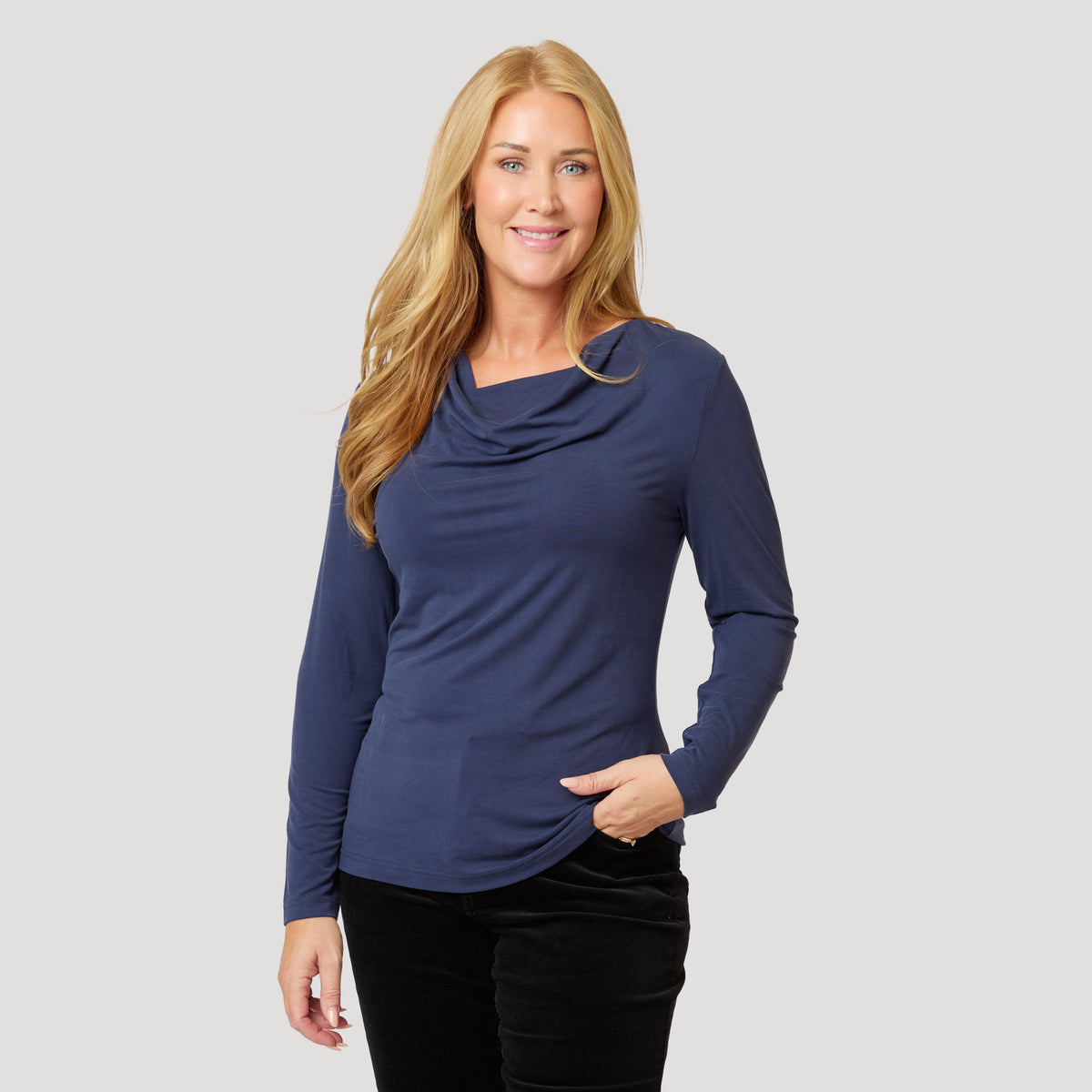 Willow-pitkähihainen toppi – Tummansininen