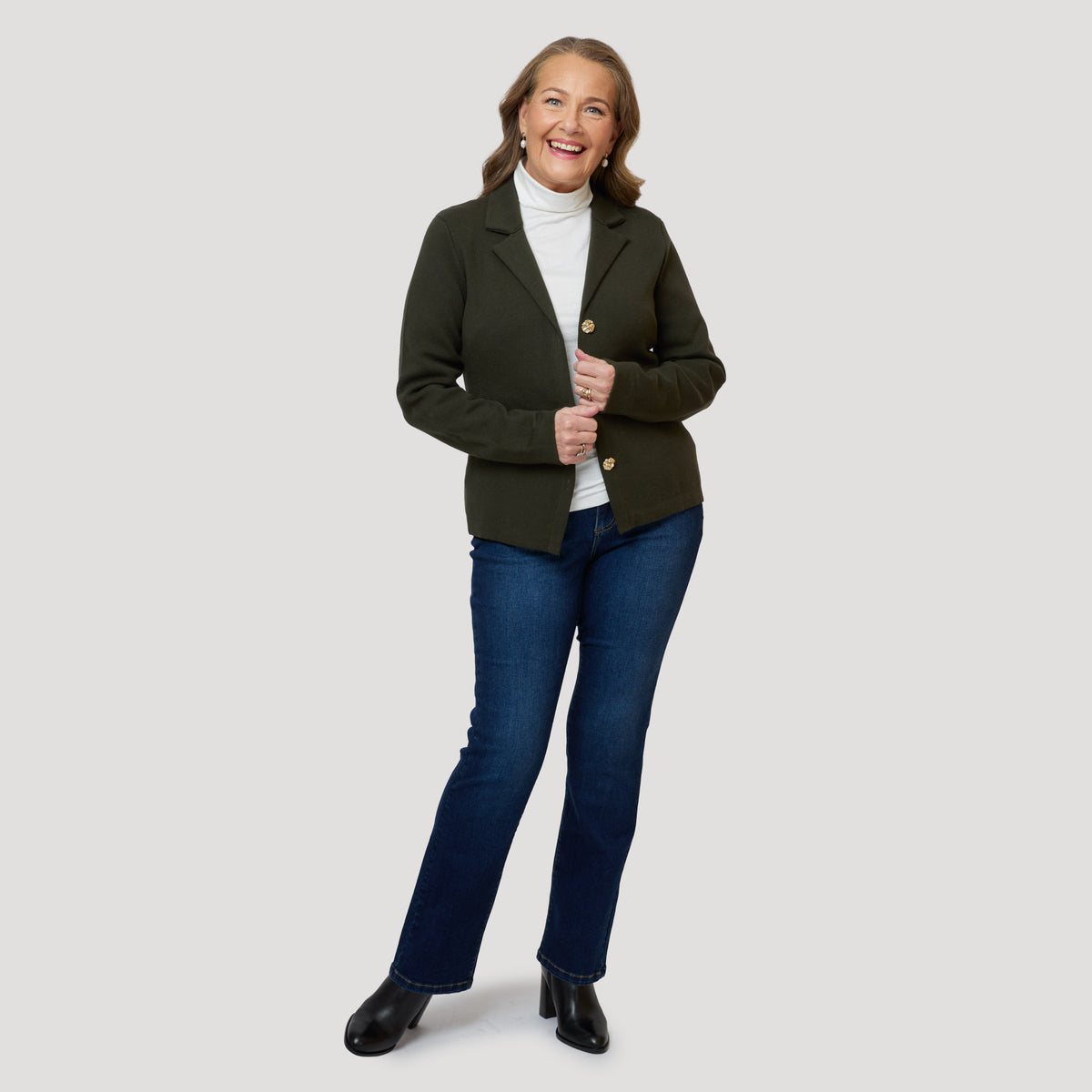 Jackie-neuletakki - Tummanvihreä