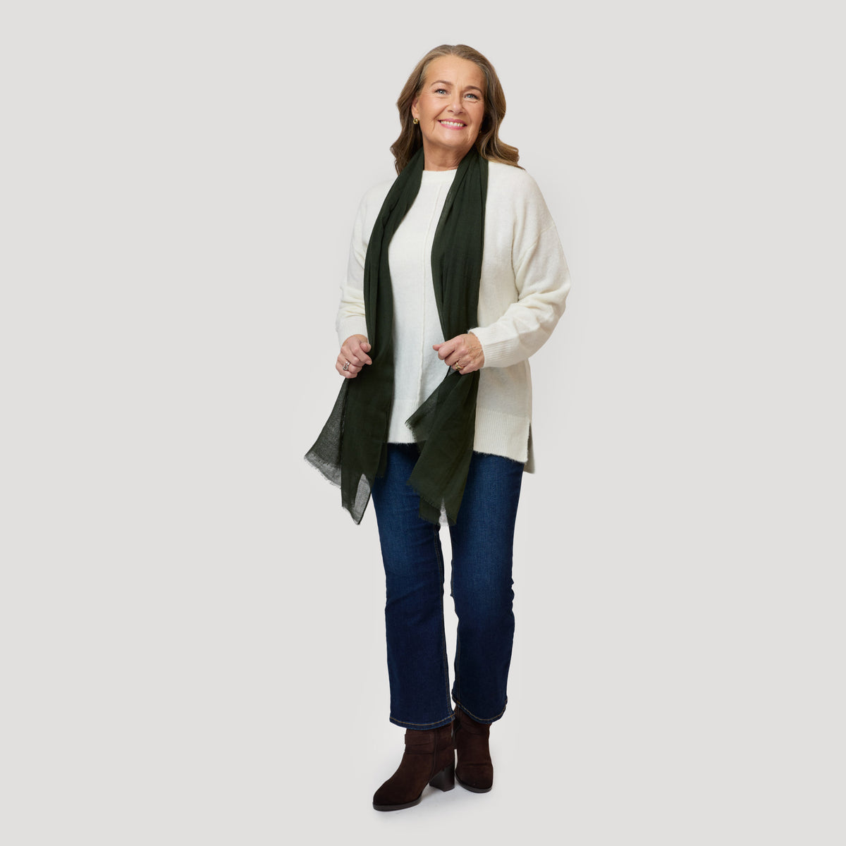 Lina sjal - Grön