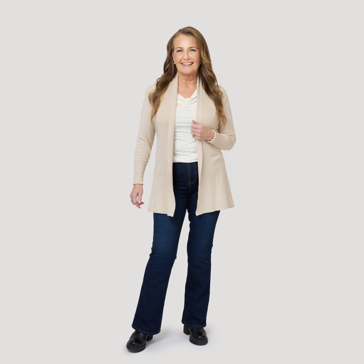 Evelyn cardigan - Ljusbeige