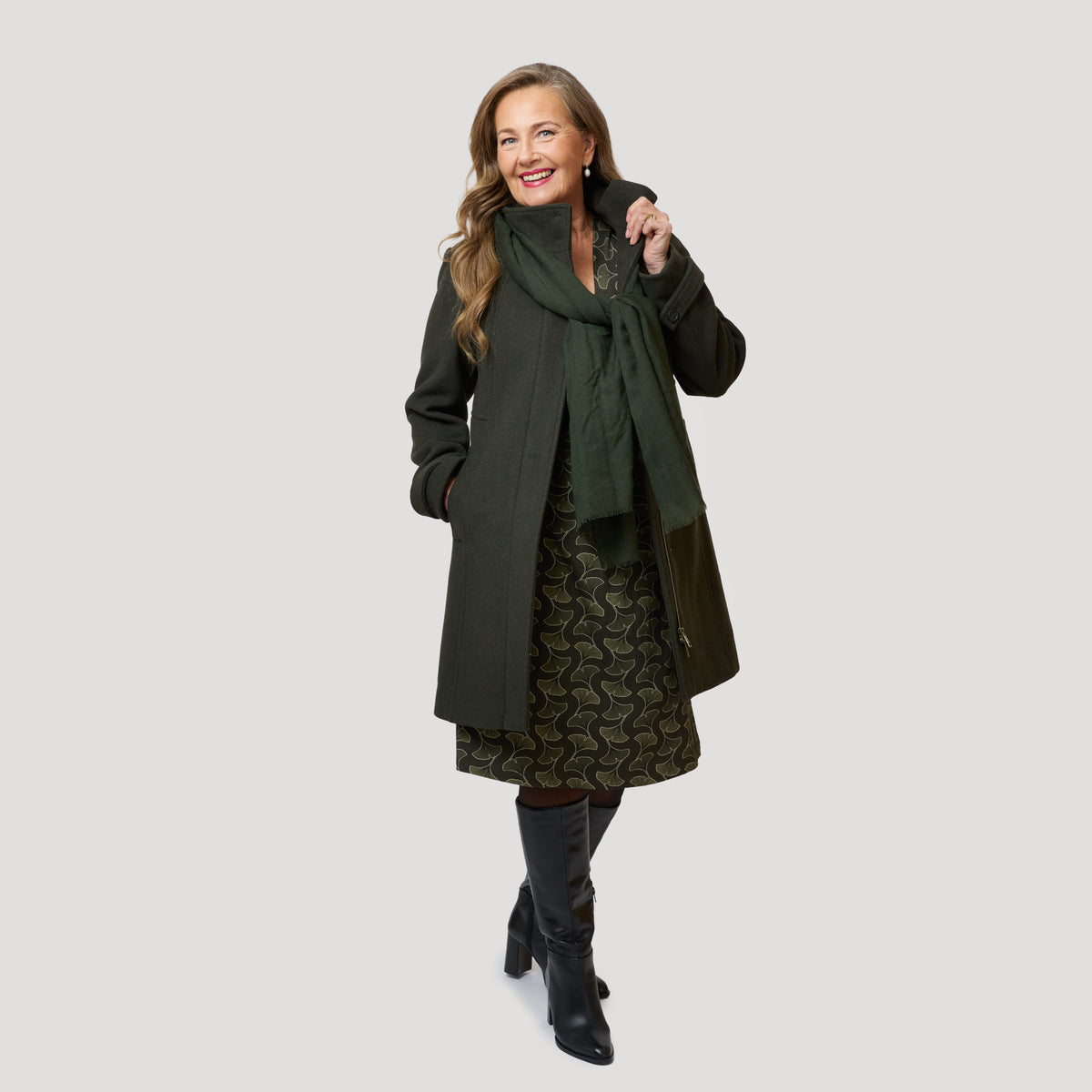 Lina sjal - Grön