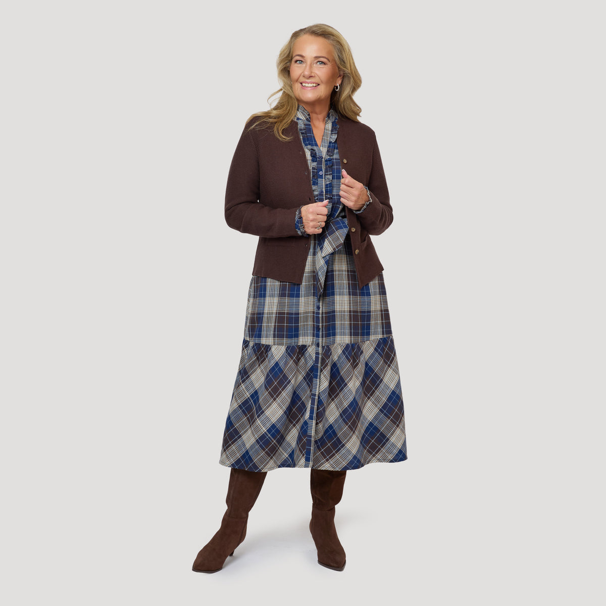 Francine-neuletakki – Tummanruskea