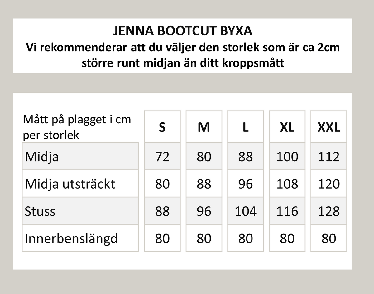 Jenna bootcut-kuminauha - Musta