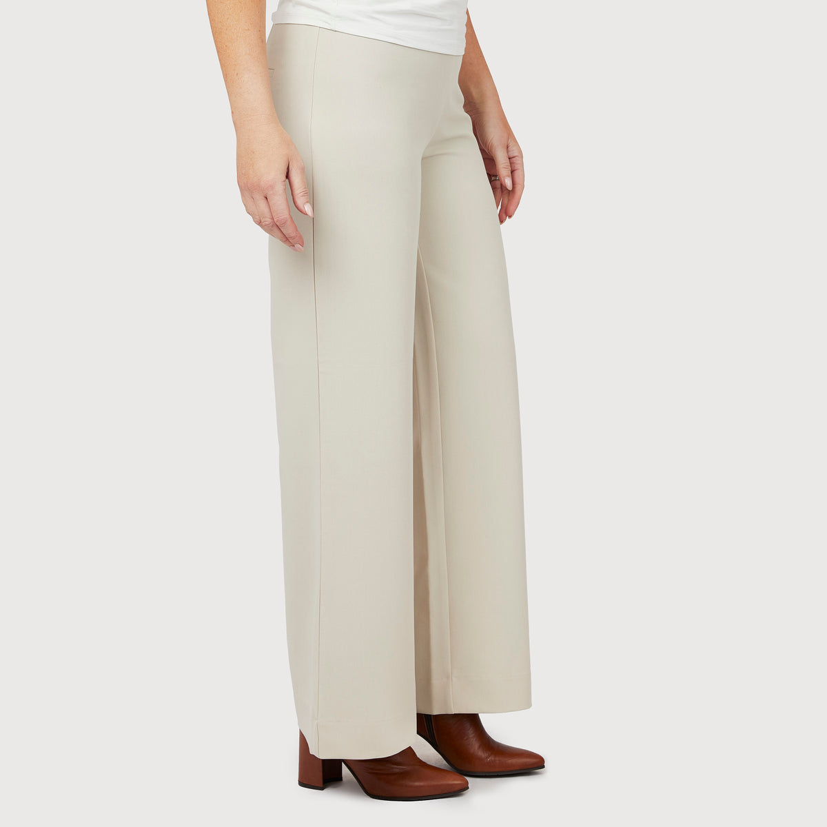 Callie leveät housut - vaaleanbeige