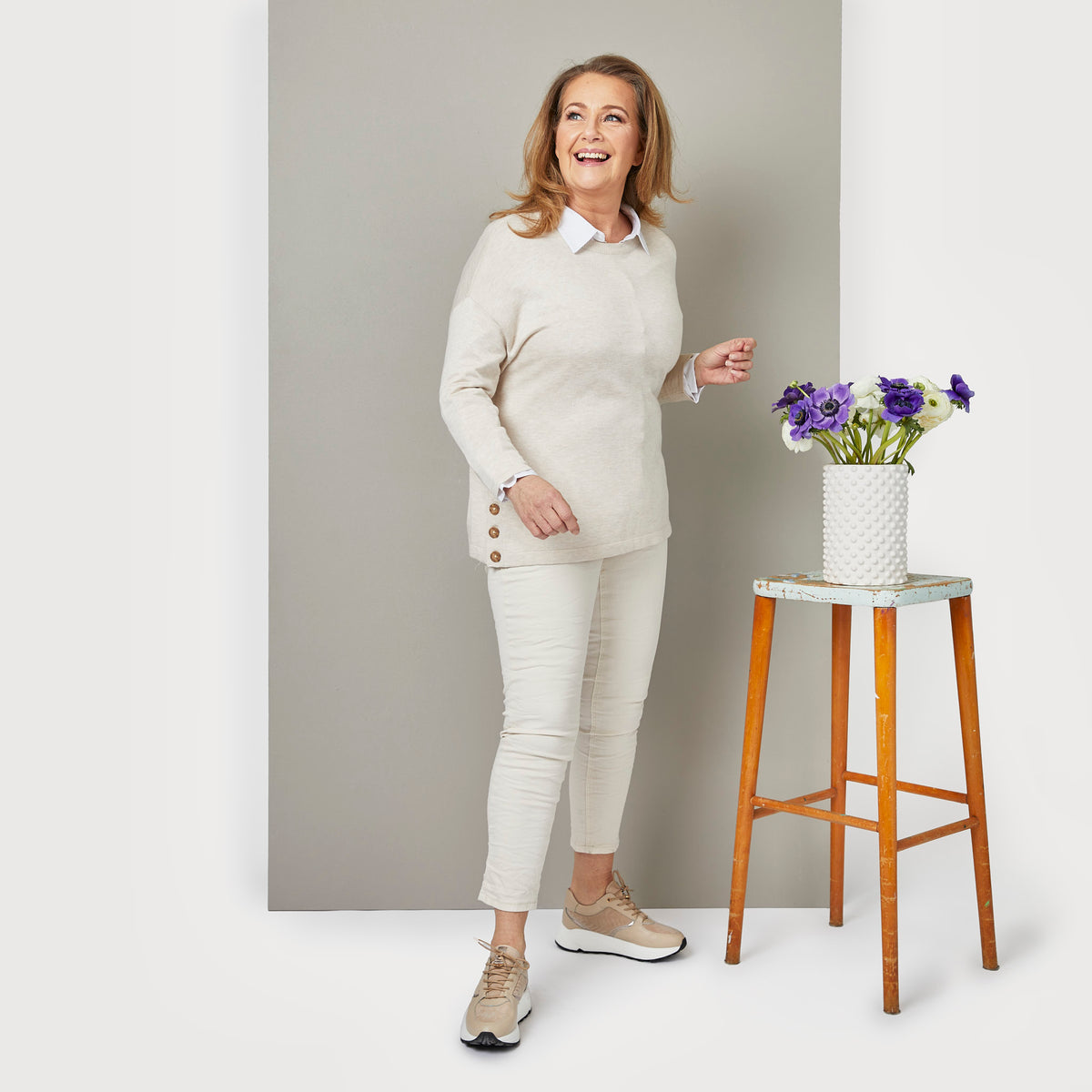 Rosita tröja - Ljusbeige